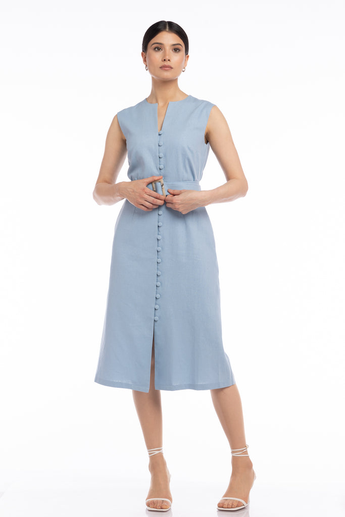 Rochie de in tip sarafan - bleu