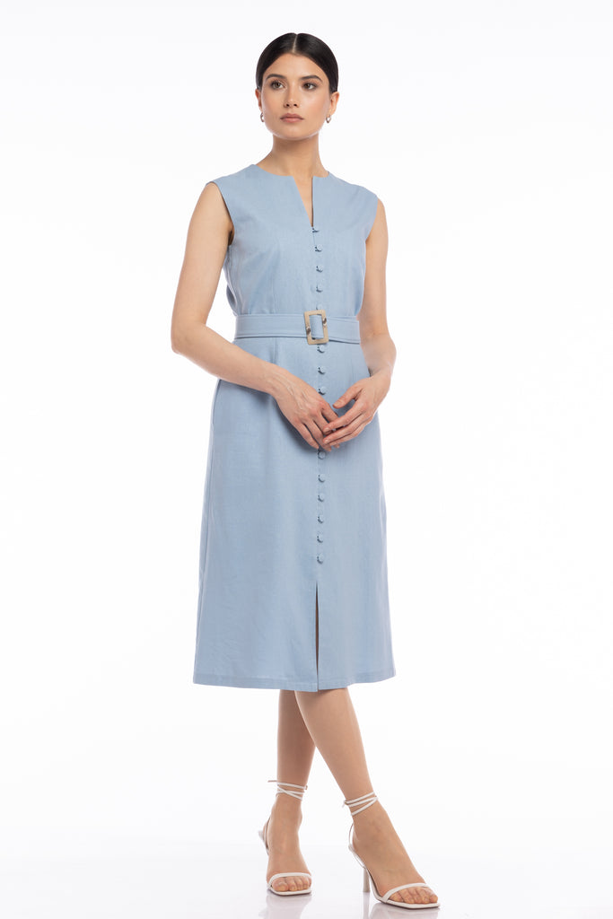 Rochie de in tip sarafan - bleu